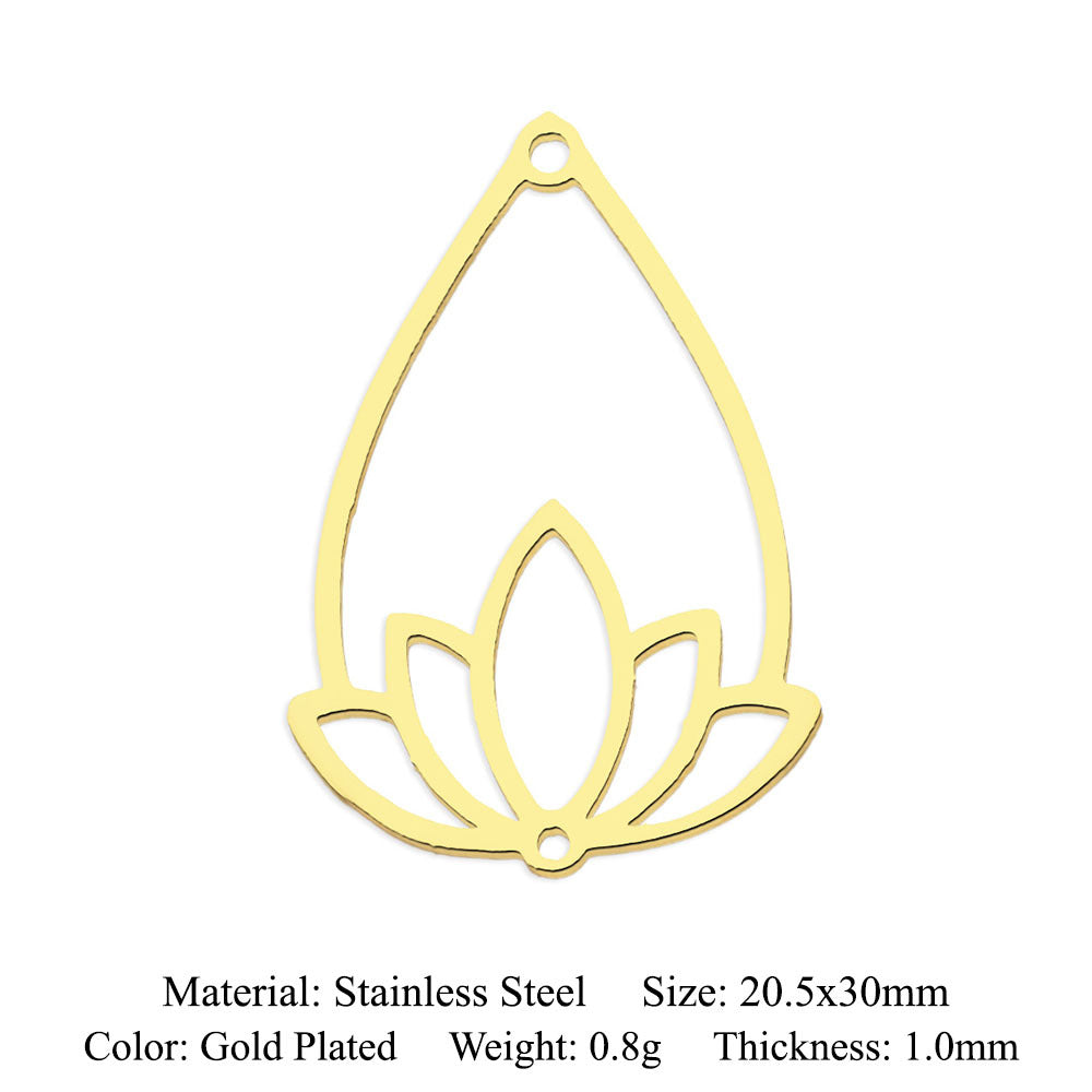 5 pcs/pack Lotus titanium steel pendant yoga pendant