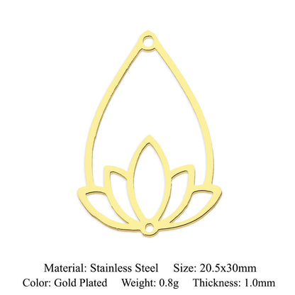 5 pcs/pack Lotus titanium steel pendant yoga pendant