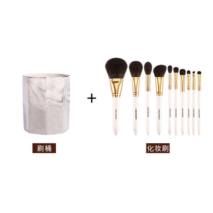 Animal Hair Makeup Brush Set Wooden Handle