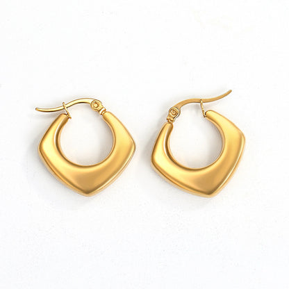 Geometric letter C earrings gold earrings