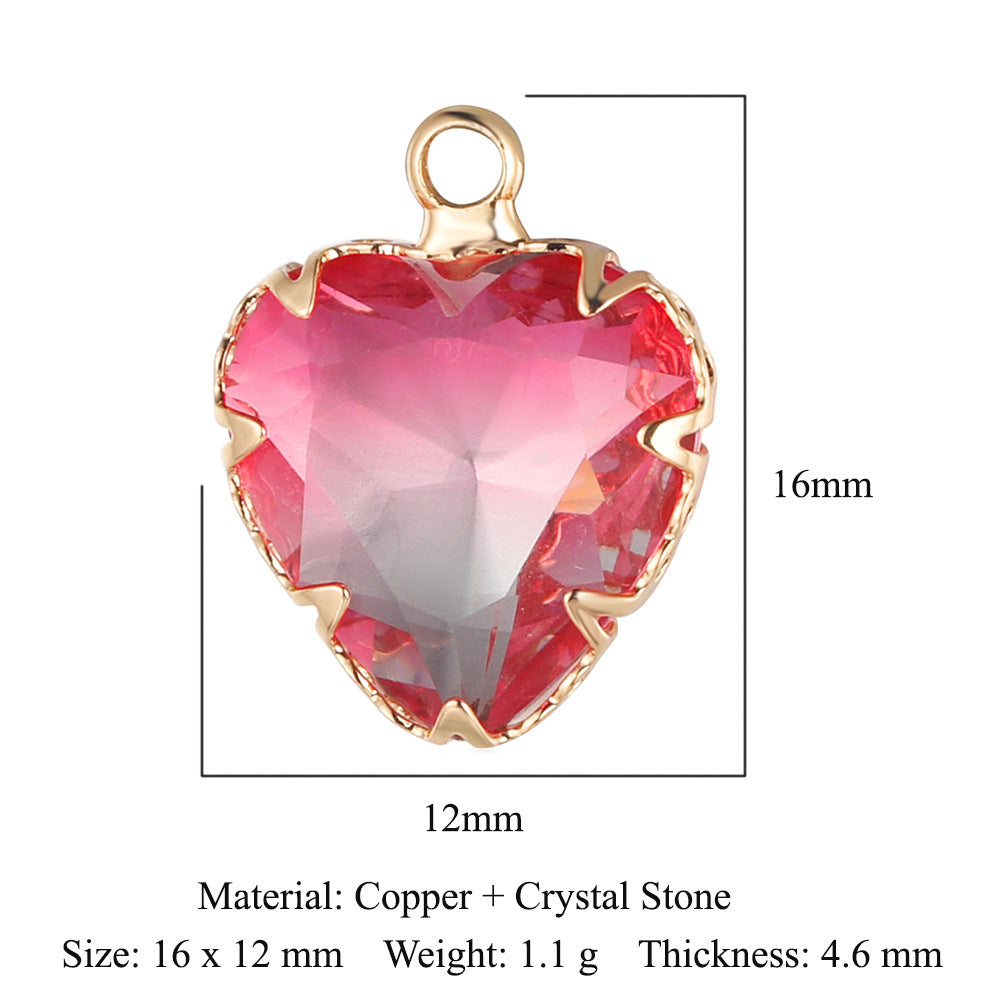 Rectangle copper glass crystal pendant