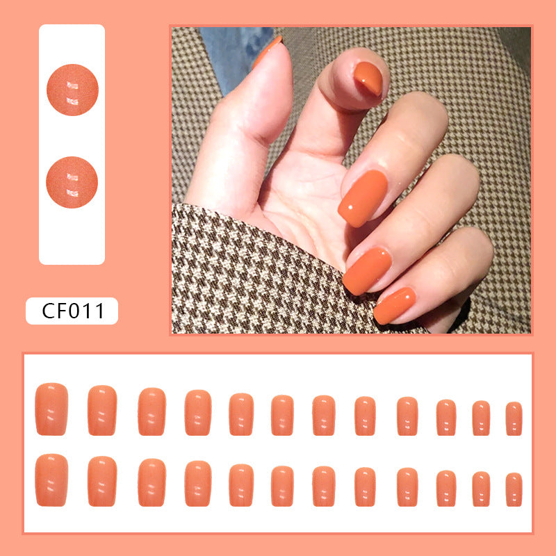 Glossy Solid Color Square Nails