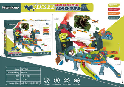 Dinosaur Mountain Track Car Adventure Parking Toy for Boys 3-4