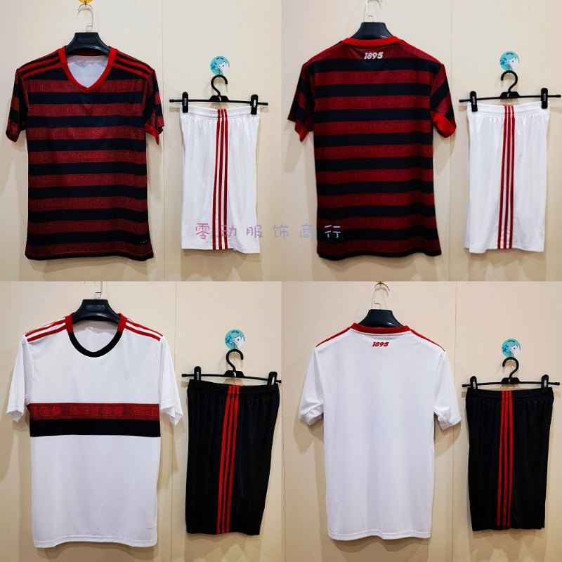 Camiseta de manga corta para adultos Flamengo 19-20 Local Rojo Visitante Blanco 