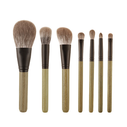 Green Sandalwood 7-Piece Blue Fox Hair Makeup Brush Set