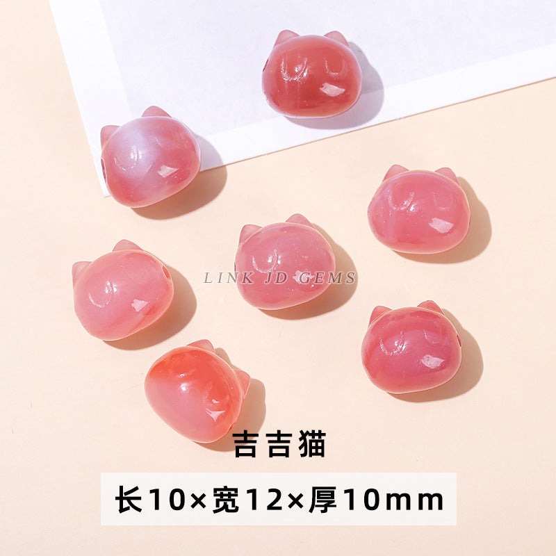 Scarlet Yanyuan agate safety buckle loose beads