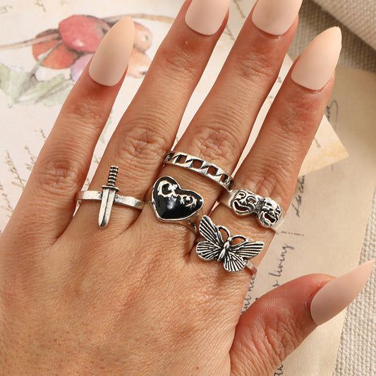 New butterfly elf ring 5-piece set