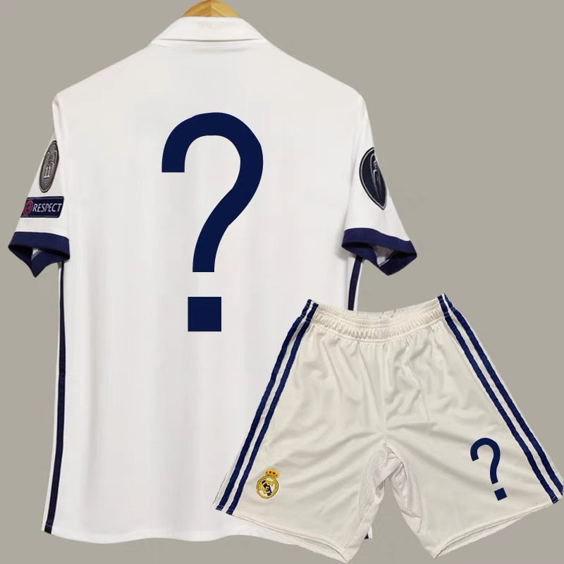 16-17 Real Madrid Home 7 Ronaldo 9 Benzema 4 Ramos Retro Jersey