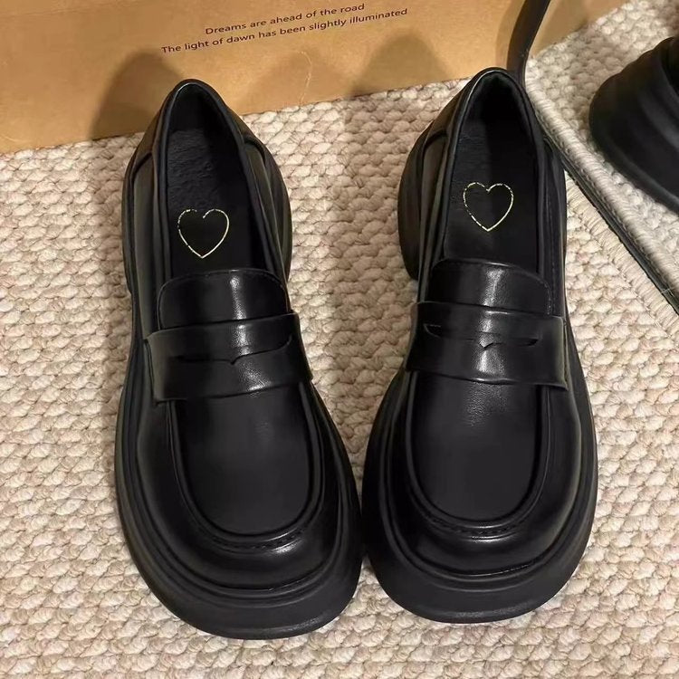 Height-increasing British style small leather shoes