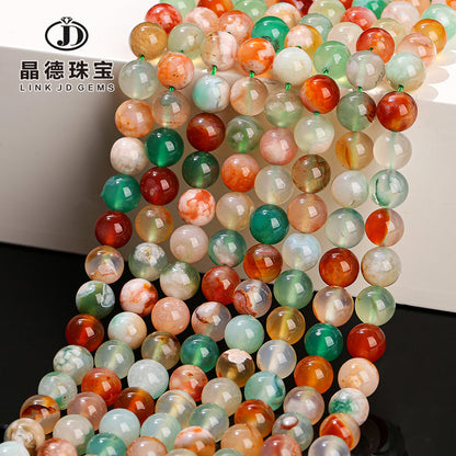 Multi-colored cherry blossom agate loose beads