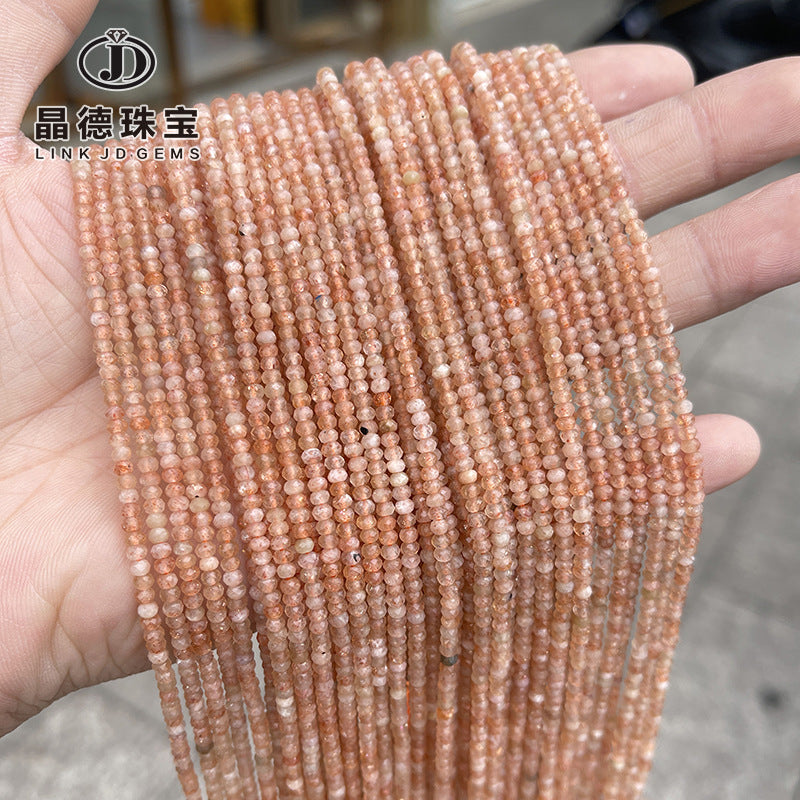 2 * 3Mm natural golden sunstone cut abacus beads