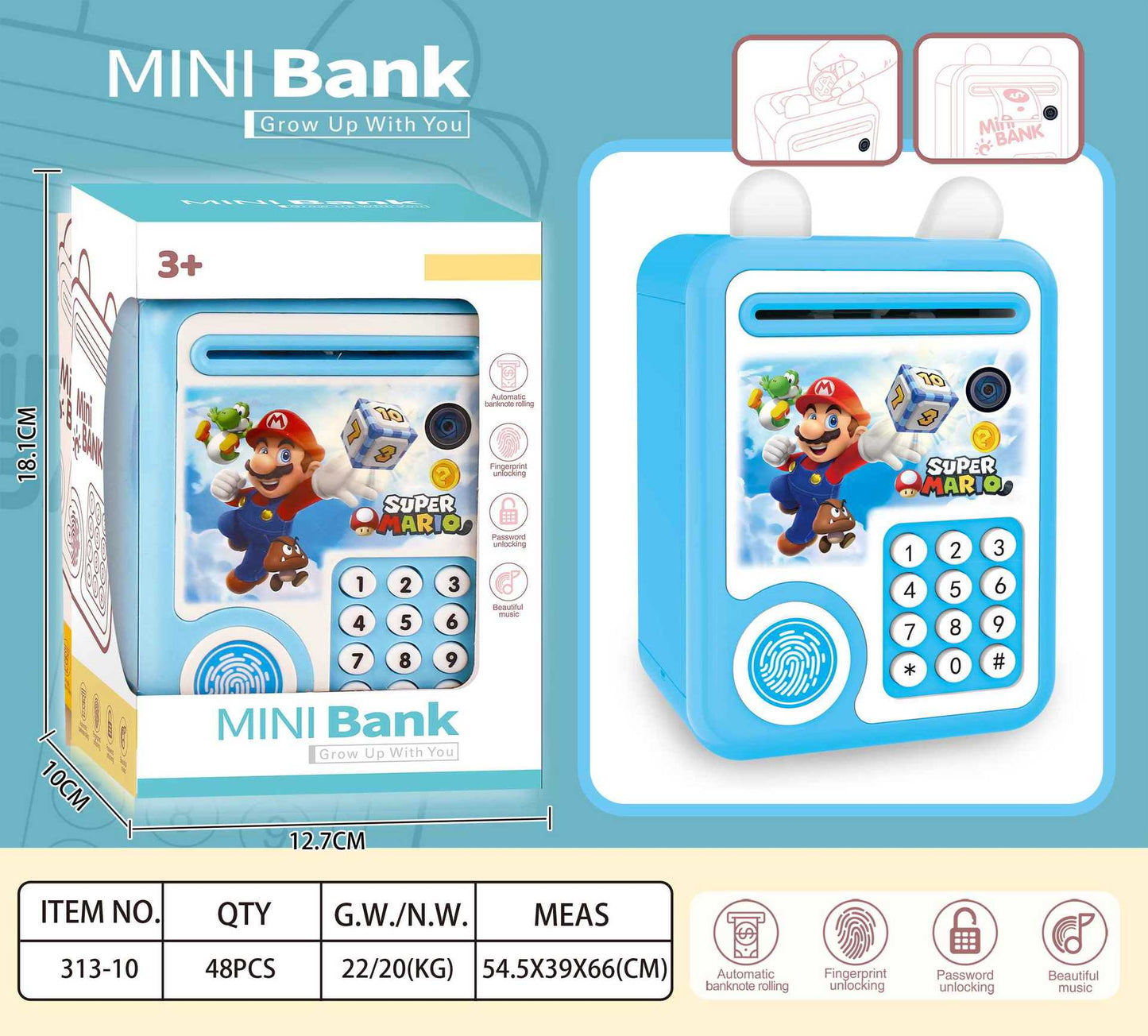 Fingerprint Money Bank, Password Safe for Boys and Girls