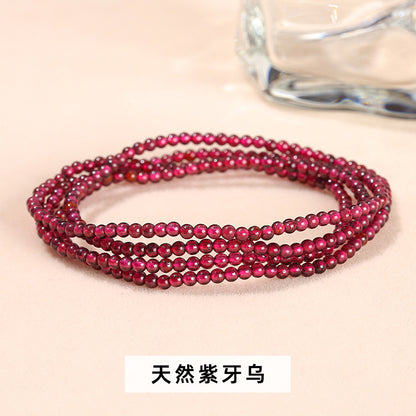 2-4Mm Natural Garnet Crystal Multi-Circle Bracelet