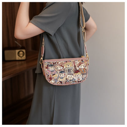 Cute cartoon print personalized saddle bag