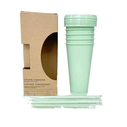 710Ml light green straw cup