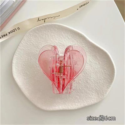 Love grab clip Double layer peach heart hairpin