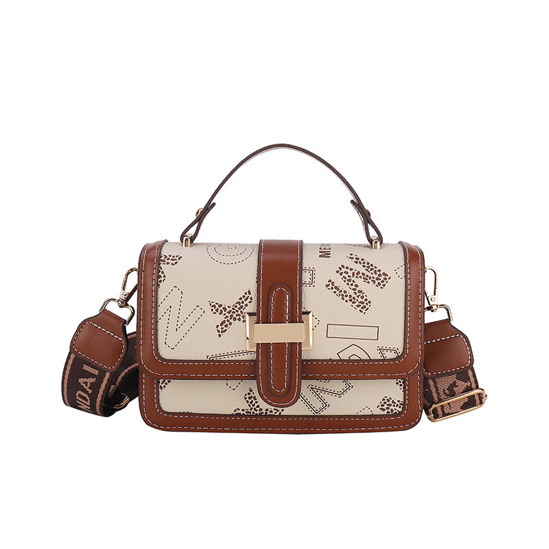 Printed small square bag trendy messenger bag