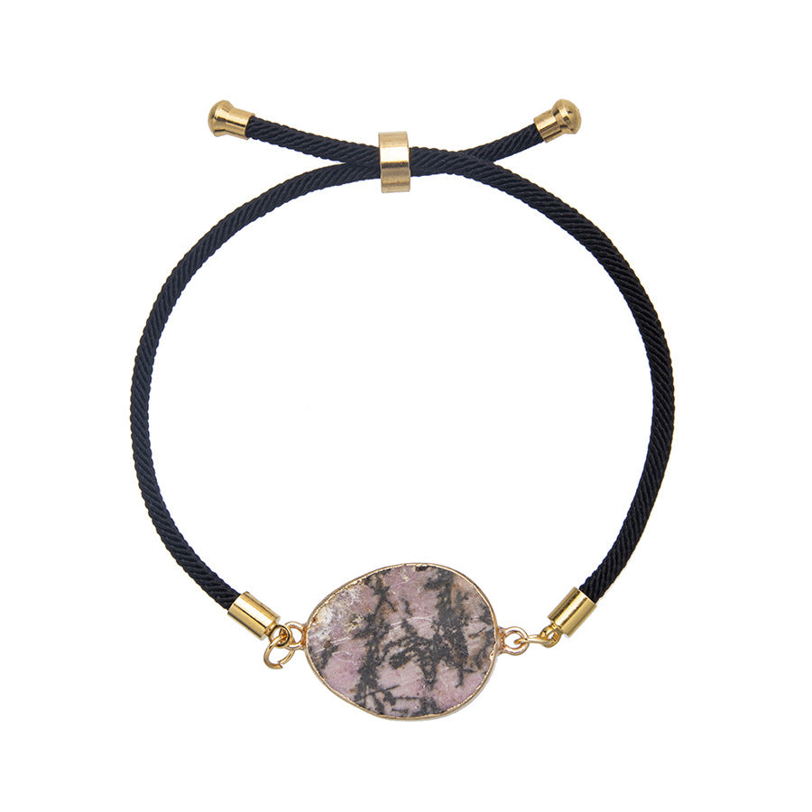 Crystal Agate Gold Plated Agate Adjustable Bracelet