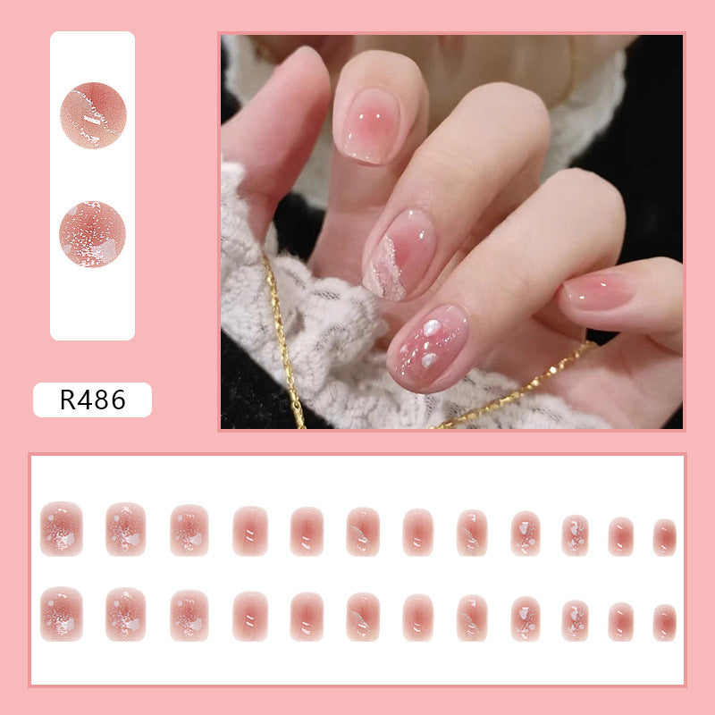 Short Transparent Pink Wearable Nail