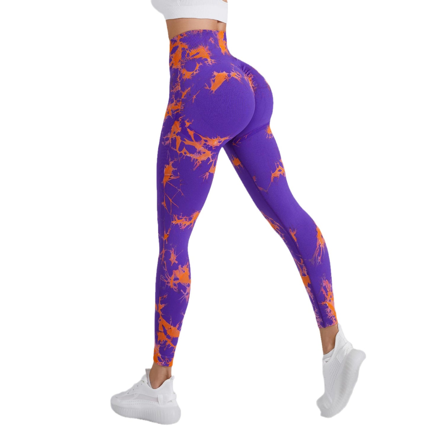 Seamless Two-Tone Tie-Dye Yoga Pants