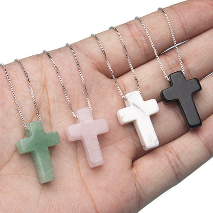 Cross Stainless Steel Adjustable Pendant Necklace