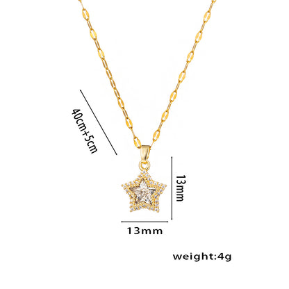 Korean Star Pendant Necklace - Simple, Elegant, Unique, Stylish, Luxury