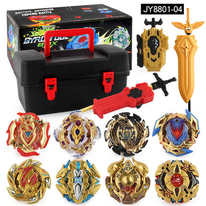 12-Piece Burst Spinning Top Attack Set with Dual Launchers, Battle Tops Toolbox Gift