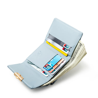 Semi-circular printed hardware buckle wallet