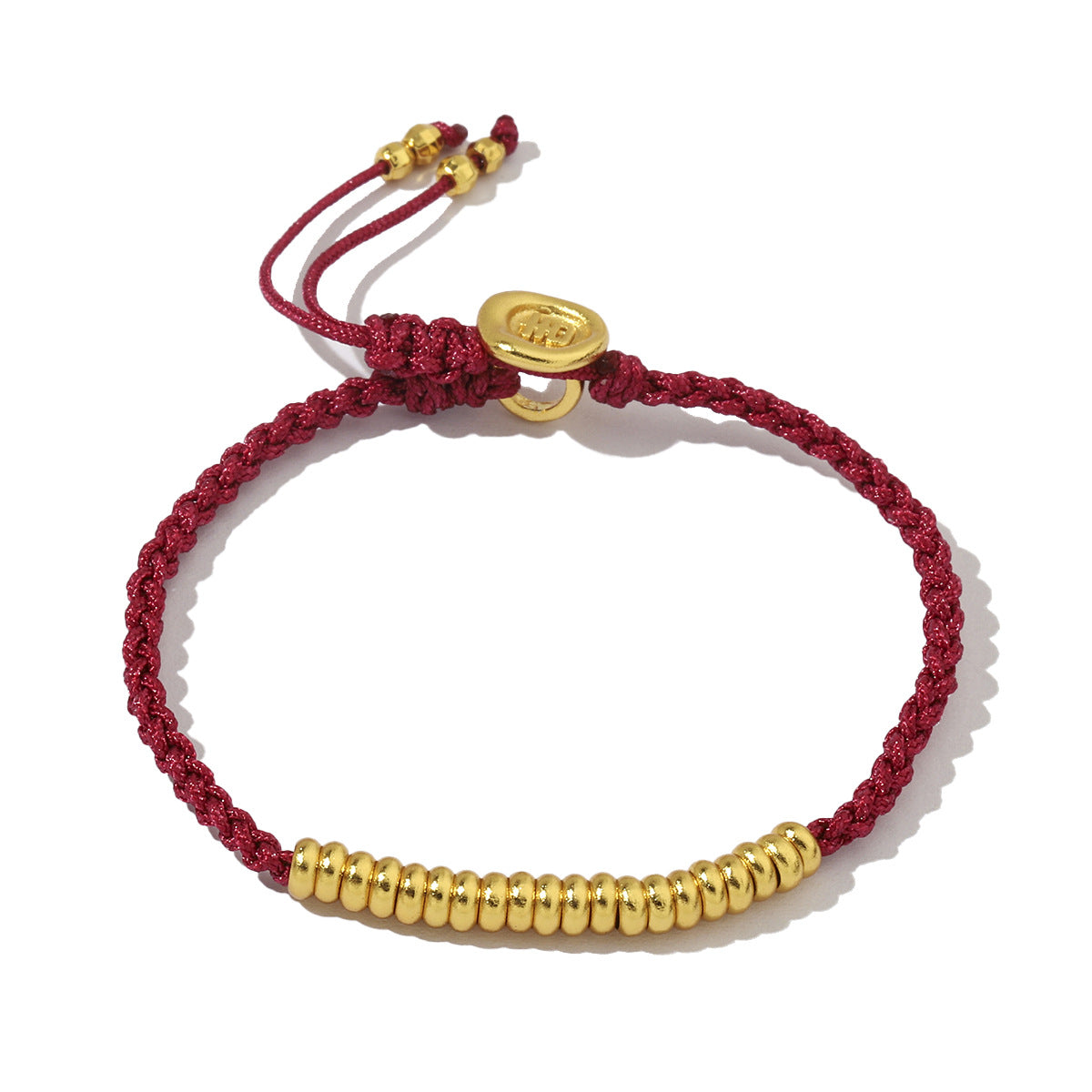 24K real gold plated braided bracelet beads