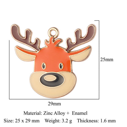 5 pcs/pack, snowman elk smiley face alloy pendant.