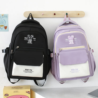 4-piece school bag preppy backpack