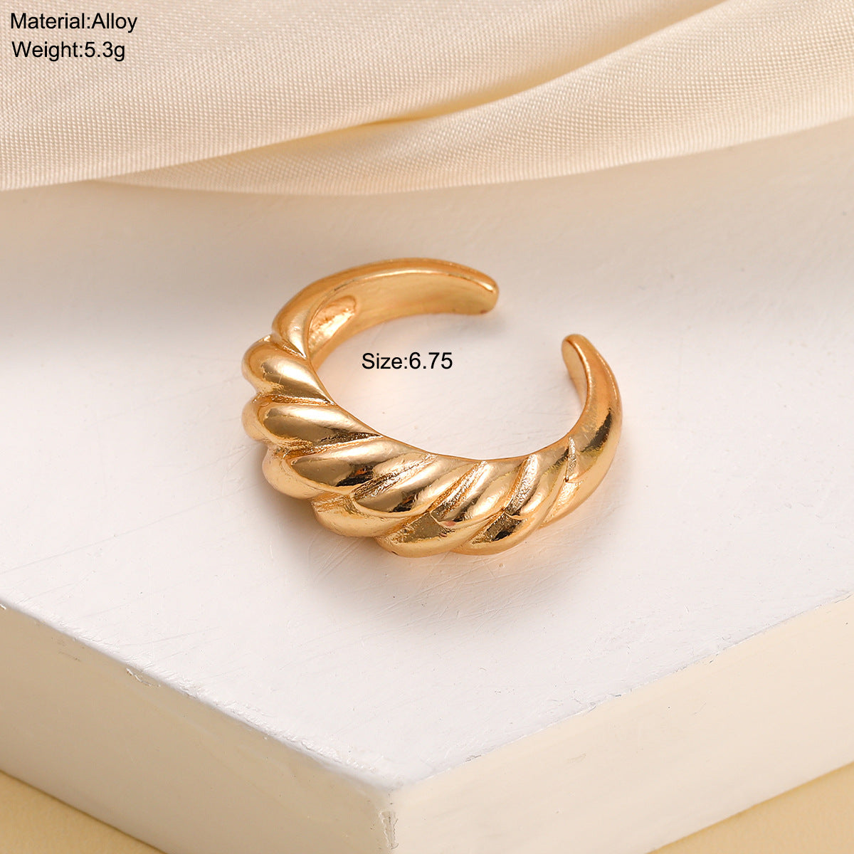 Alloy Band Stripe Open Ring