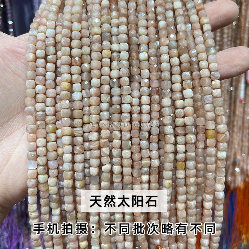 4Mm crystal agate square loose beads