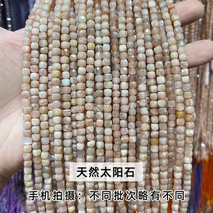 4Mm crystal agate square loose beads