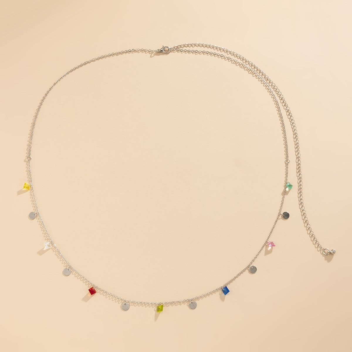 Star color imitation crystal waist chain