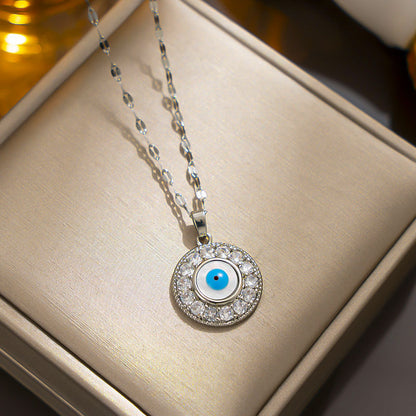 Angel Eye Diamond Necklace: Elegant INS Collarbone Chain