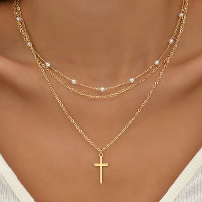 Cross Vintage Multi-layered Necklace