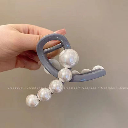 Pearl hairpin headgear temperament shark clip