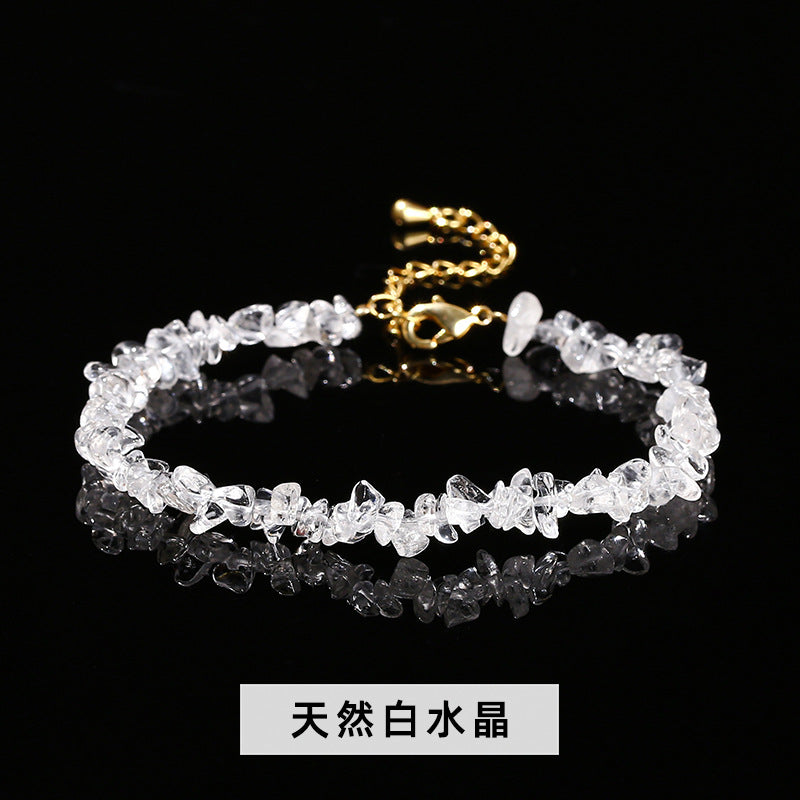 Natural powder crystal gravel bracelet