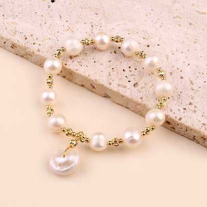 Freshwater pearl Flower natural stone jewelry bracelet.