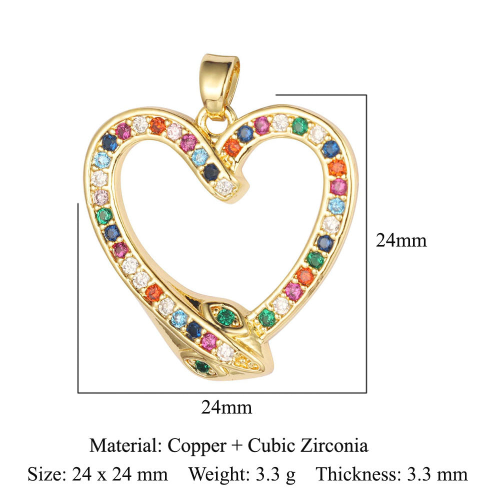 Unicorn love color zirconium copper micro-inlaid necklace pendant