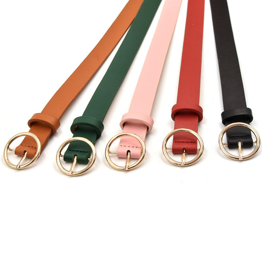 Women's Alloy Round Buckle Belt Versatile