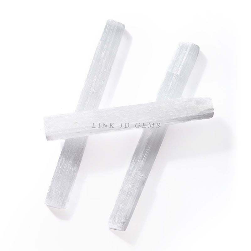 Permeable white crystal gypsum stone rough stone rod