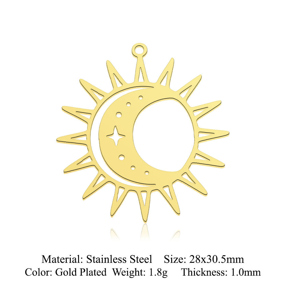 5 pcs/pack Sun Sunrise Titanium Steel Pendant