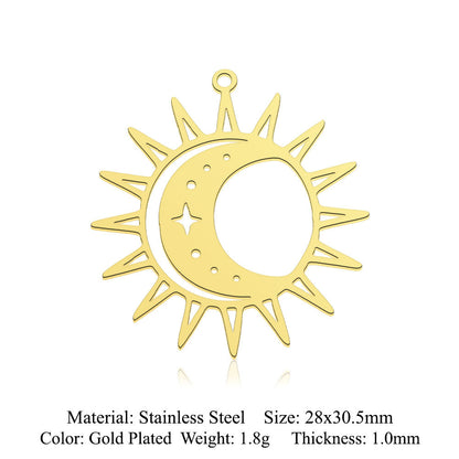 5 pcs/pack Sun Sunrise Titanium Steel Pendant