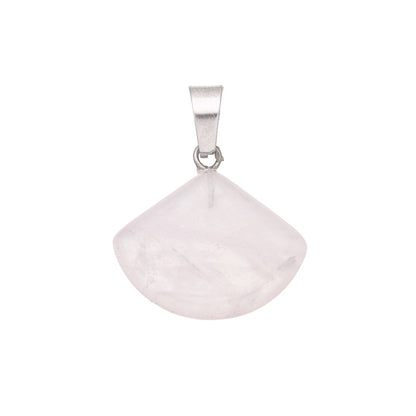 Natural Stone Triangle Scallop Crystal Pendant