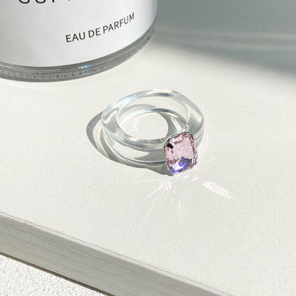 Lovely macaron diamond resin index finger ring