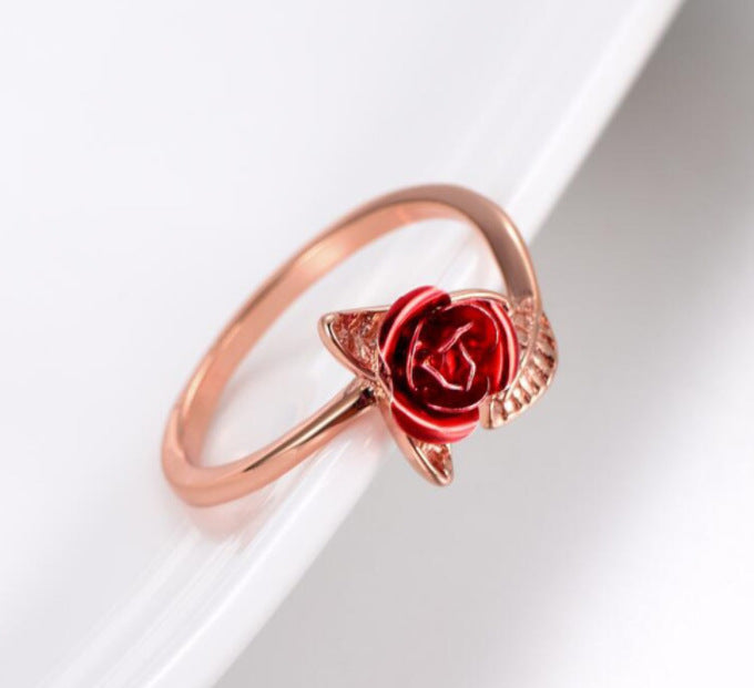 Alloy Adjustable Opening Rose Ring