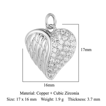 Crown peach heart colorful love copper zircon pendant