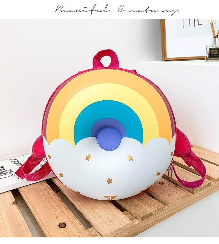 Donut eggshell bag kindergarten baby rainbow school bag